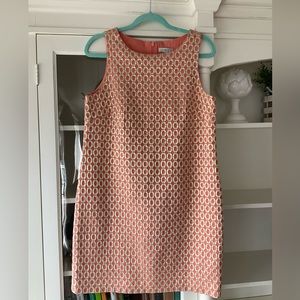 J. Crew Coral Gold Shift Dress -Like New Worn Once Size 10